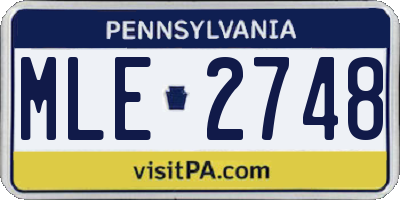 PA license plate MLE2748