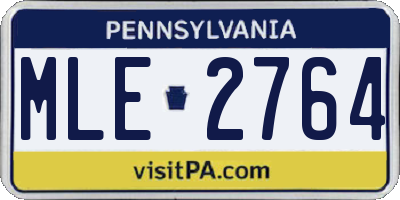 PA license plate MLE2764