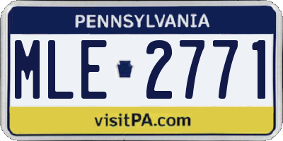 PA license plate MLE2771