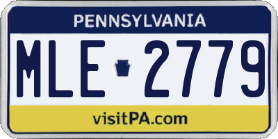 PA license plate MLE2779