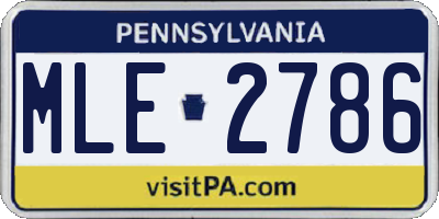 PA license plate MLE2786