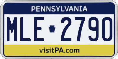 PA license plate MLE2790