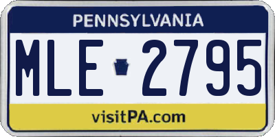 PA license plate MLE2795