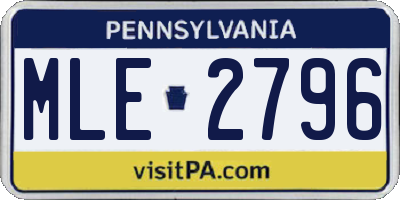 PA license plate MLE2796