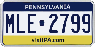 PA license plate MLE2799
