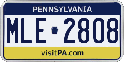 PA license plate MLE2808
