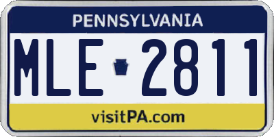 PA license plate MLE2811