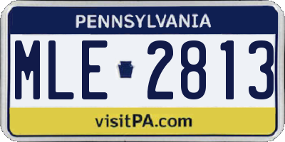 PA license plate MLE2813