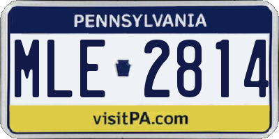 PA license plate MLE2814