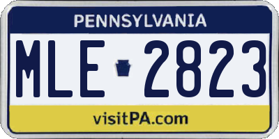 PA license plate MLE2823