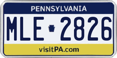 PA license plate MLE2826