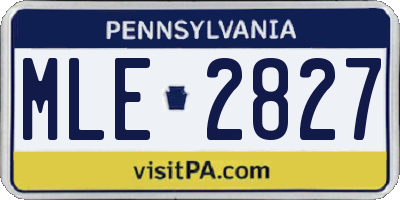 PA license plate MLE2827