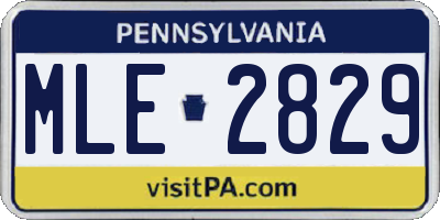 PA license plate MLE2829