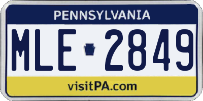 PA license plate MLE2849