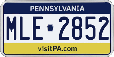 PA license plate MLE2852