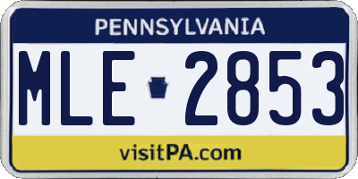 PA license plate MLE2853