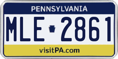 PA license plate MLE2861