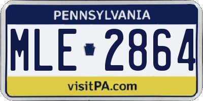 PA license plate MLE2864