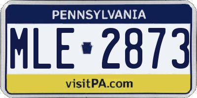 PA license plate MLE2873