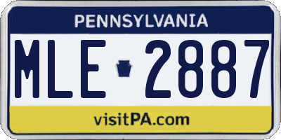 PA license plate MLE2887