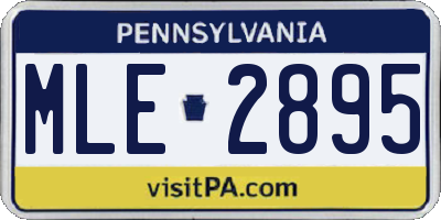 PA license plate MLE2895