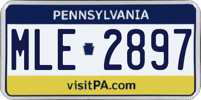 PA license plate MLE2897
