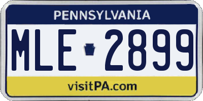 PA license plate MLE2899