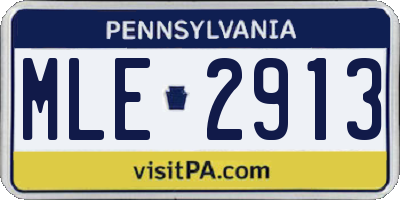 PA license plate MLE2913