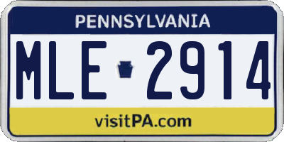 PA license plate MLE2914