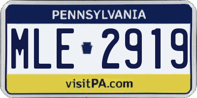 PA license plate MLE2919