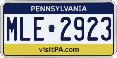 PA license plate MLE2923