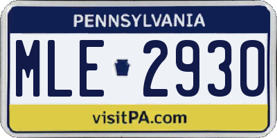 PA license plate MLE2930