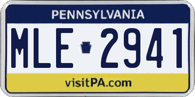 PA license plate MLE2941