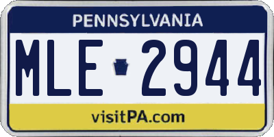 PA license plate MLE2944