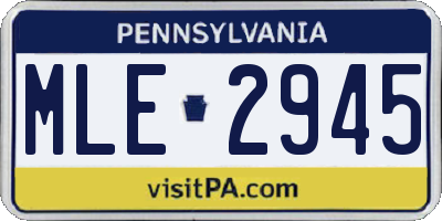 PA license plate MLE2945