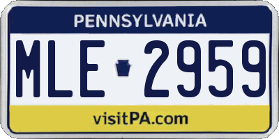 PA license plate MLE2959