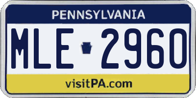 PA license plate MLE2960
