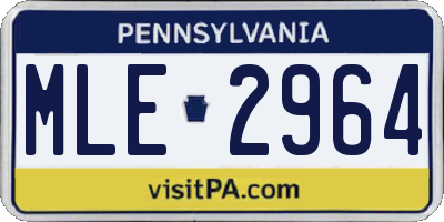 PA license plate MLE2964