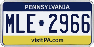 PA license plate MLE2966