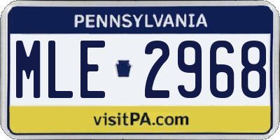 PA license plate MLE2968