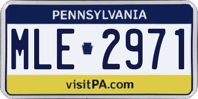 PA license plate MLE2971