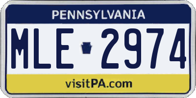 PA license plate MLE2974