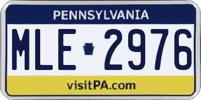 PA license plate MLE2976