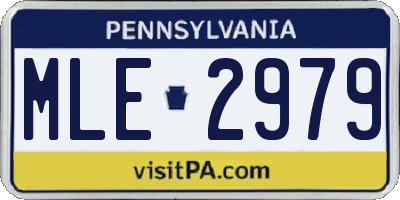 PA license plate MLE2979