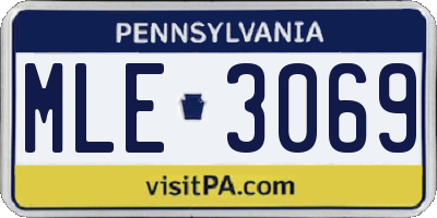 PA license plate MLE3069