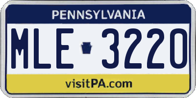 PA license plate MLE3220