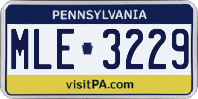 PA license plate MLE3229