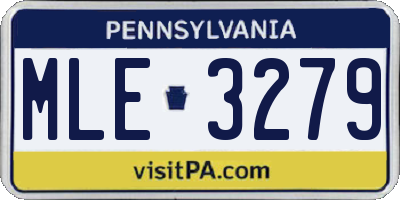 PA license plate MLE3279
