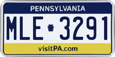 PA license plate MLE3291