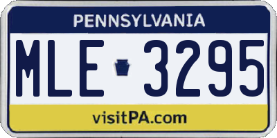 PA license plate MLE3295